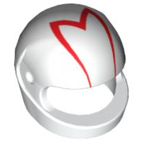 Minifigure, Headgear Helmet Motorcycle (Standard) with Red 'M' Pattern