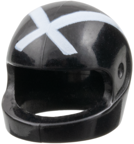 Minifigure, Headgear Helmet Motorcycle (Standard) with White 'X' Pattern