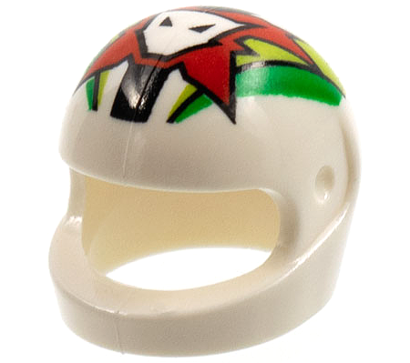 Minifigure, Headgear Helmet Motorcycle (Standard) with World Racers Team Extreme Logo Pattern