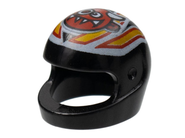 Minifigure, Headgear Helmet Motorcycle (Standard) with Crazy Demon Pattern