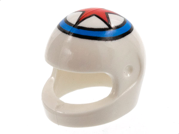 Minifigure, Headgear Helmet Motorcycle (Standard) with Red Star In Blue Circle Pattern
