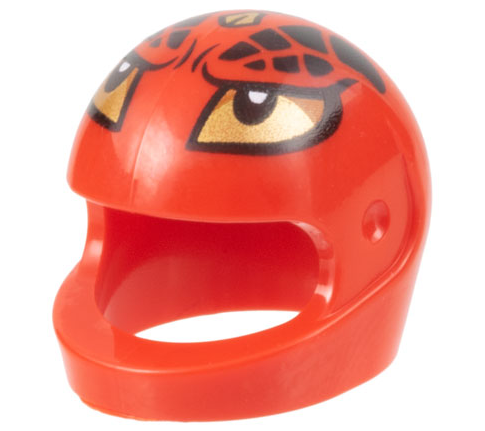 Minifigure, Headgear Helmet Motorcycle (Standard) with Gold Eyes and Horns, Black Scales Pattern