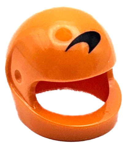 Minifigure, Headgear Helmet Motorcycle (Standard) with Black McLaren Logo Pattern