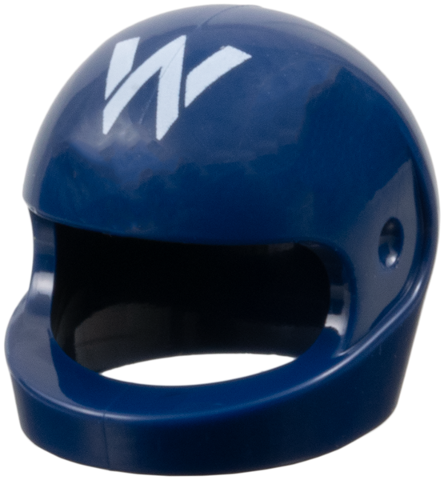 Minifigure, Headgear Helmet Motorcycle (Standard) with Williams Formula 1 Logo Stylized White Capital Letter W Pattern