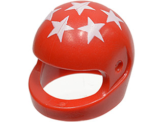 Minifigure, Headgear Helmet Motorcycle (Standard) with White Stars Pattern