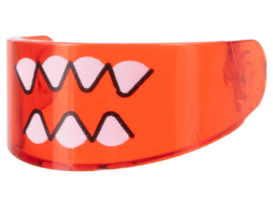 Minifigure, Visor Standard with Sharp White Teeth Pattern