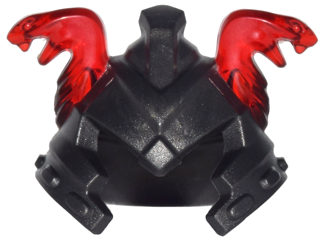 Minifigure, Headgear Helmet Ninjago with Cheek Protection and Molded Trans-Red Snake Heads Pattern