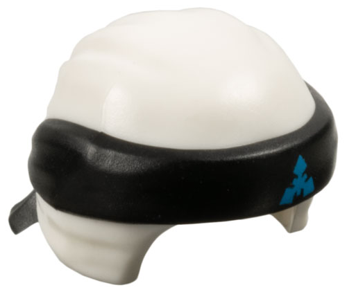 Minifigure, Headgear Ninjago Wrap Type 3 with Molded Black Bandana and Knot and Printed Dark Azure Triangular Symbol Pattern