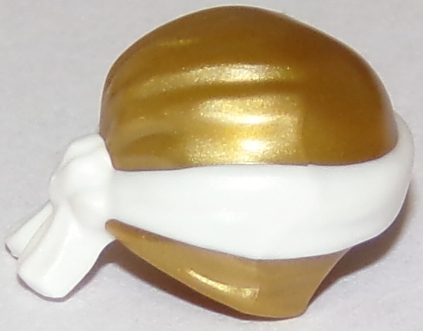 Minifigure, Headgear Ninjago Wrap Type 3 with Molded White Bandana and Knot  Pattern