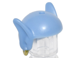 Minifigure, Headgear Head Top Bald Head with Long Pointed Ears and Gold Earring in Right Ear Pattern