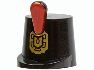 Minifigure, Headgear Hat, Imperial Guard Shako with Red Plume and Gold Emblem Pattern