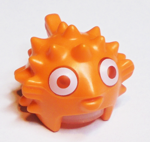 Minifigure, Headgear Mask Puffer Fish with Spikes and Fins, Trans-Clear Visor, White Eyes Pattern