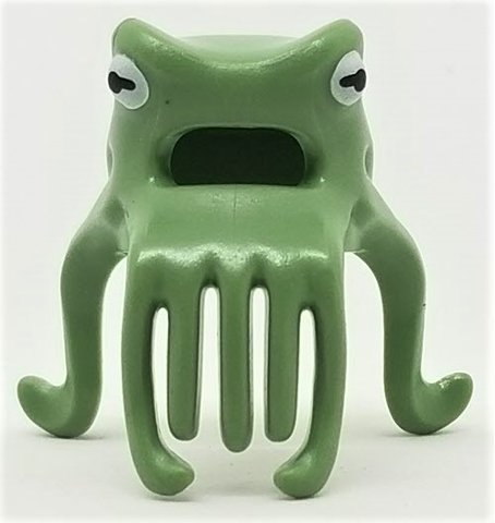 Minifigure, Headgear Mask Octopus Head with Wide Open Mouth and 7 Long Tentacles with White and Black Eyes Pattern