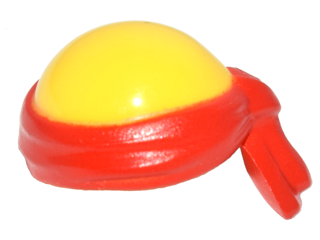 Minifigure, Headgear Bald Head with Tied Red Bandana Pattern