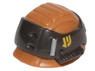 Minifigure, Headgear Helmet SW Rebel Trooper with Pearl Dark Gray Band and Yellow Insignia Pattern