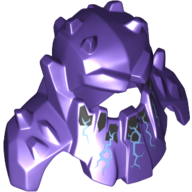 Minifigure, Headgear Head Cover, Armor Spiked with Shoulder Pads, Electricity Shooting Down Pattern