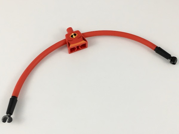 Torso, Modified Female Orange Belt and Incredibles Symbol Pattern / Red Long Rubber Arms with Black Cuffs Pattern / Black Hands