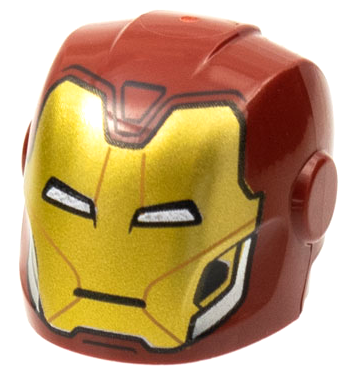 Minifigure, Headgear Helmet Armor Plates and Ear Protectors with Gold Faceplate, White Eye Slits and Silver Trim Pattern