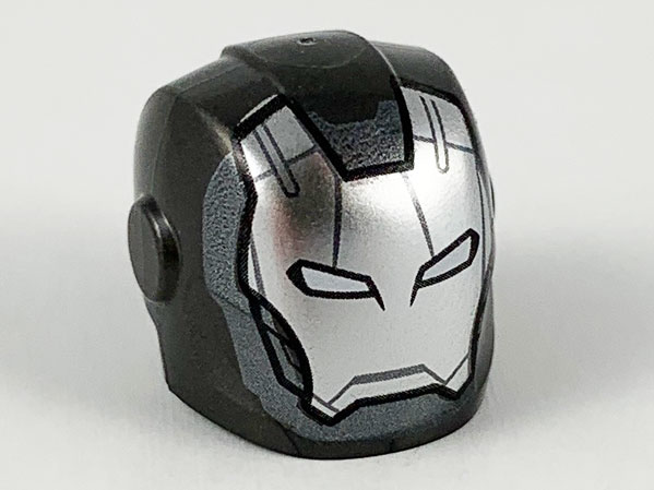 Minifigure, Headgear Helmet Armor Plates and Ear Protectors with Silver Faceplate and White Eyes Pattern