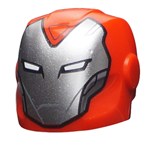 Minifigure, Headgear Helmet Armor Plates and Ear Protectors with Silver Faceplate, White Eyes and Pearl Dark Gray Cheek Panels Pattern