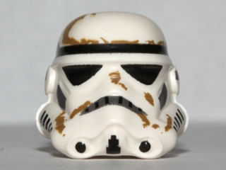 Minifigure, Headgear Helmet SW Stormtrooper, 2 Chin Holes and Dirt Stains Pattern