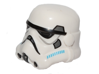 Minifigure, Headgear Helmet SW Stormtrooper, 2 Chin Holes, Dark Azure and Dark Bluish Gray Pattern (Rebels Cartoon Style)