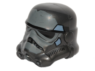 Minifigure, Headgear Helmet SW Stormtrooper, 2 Chin Holes, Dark Bluish Gray and Sand Blue Pattern (Shadow Stormtrooper)