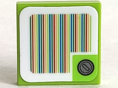 Tile 2 x 2 with Super Mario Scanner Code Red Coin Block, Square Corner Pattern (Sticker) - Set 71382