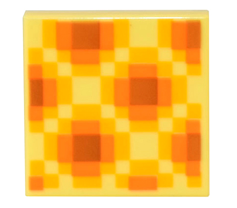 Tile 2 x 2 with Minecraft Pixelated Dark Orange, Orange, and Bright Light Orange Diagonal Honeycomb Pattern
