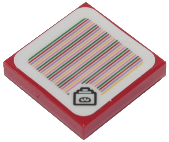 Tile 2 x 2 with Super Mario Scanner Code Huckit Crab Pattern (Sticker) - Sets 71386 / 71398