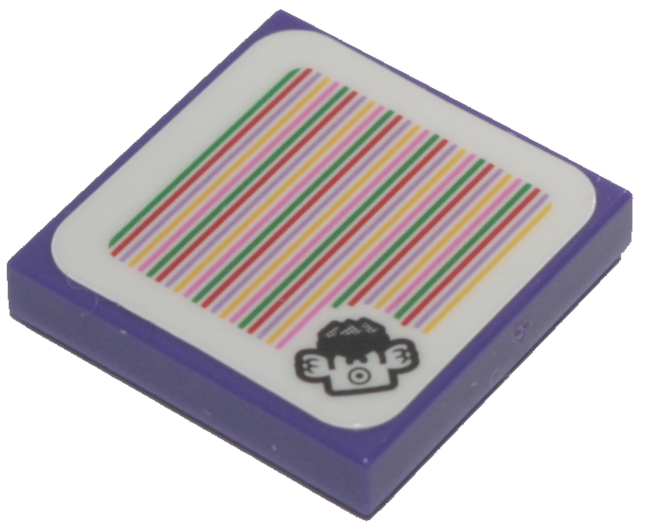 Tile 2 x 2 with Super Mario Scanner Code Spiny Cheep Cheep Pattern (Sticker) - Set 71386