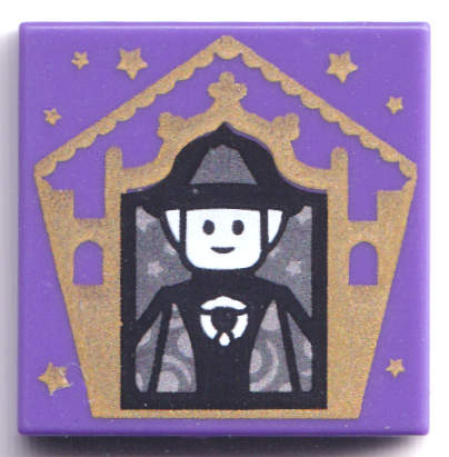 Tile 2 x 2 with HP Chocolate Frog Card Minerva McGonagall Pattern