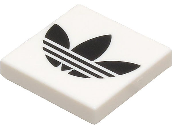 Tile 2 x 2 with Black Adidas Trefoil Logo Pattern