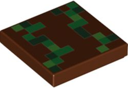 Tile 2 x 2 with Bright Green, Green and Dark Green Minecraft Pixelated Pattern