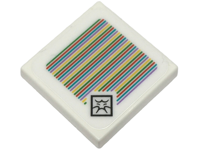 Tile 2 x 2 with Super Mario Scanner Code Boo Pattern (Sticker) - Sets 71394 / 71436