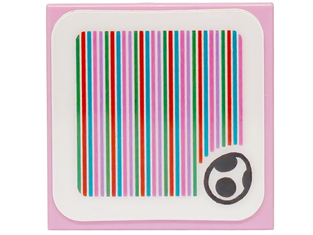 Tile 2 x 2 with Super Mario Scanner Code Yoshi Egg Pattern (Sticker) - Sets 71387 / 71419 / 72042