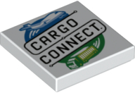 Tile 2 x 2 with 'CARGO CONNECT', Airplane, and Truck Pattern