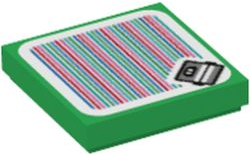 Tile 2 x 2 with Super Mario Scanner Code Coin Coffer Pattern (Sticker) - Set 71402