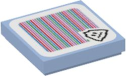 Tile 2 x 2 with Super Mario Scanner Code Freezie Pattern (Sticker) - Sets 71402 / 71417