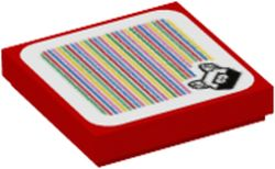 Tile 2 x 2 with Super Mario Scanner Code Para-Biddybud Pattern (Sticker) - Sets 71402 / 71437