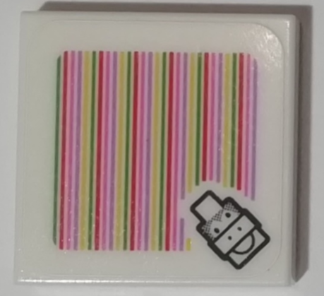 Tile 2 x 2 with Super Mario Scanner Code Mechakoopa Pattern (Sticker) - Set 71402