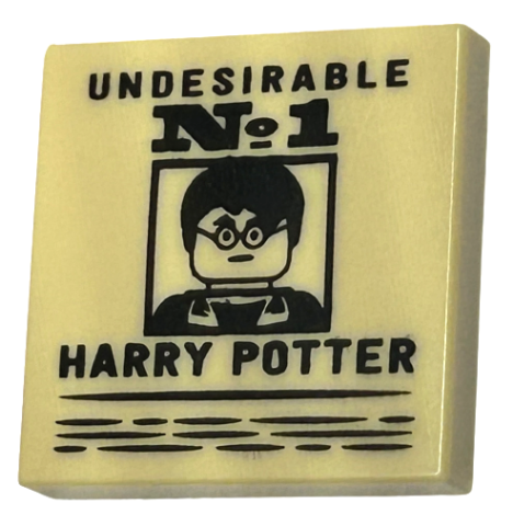 Tile 2 x 2 with Poster 'UNDESIRABLE No.1' and 'HARRY POTTER' Pattern