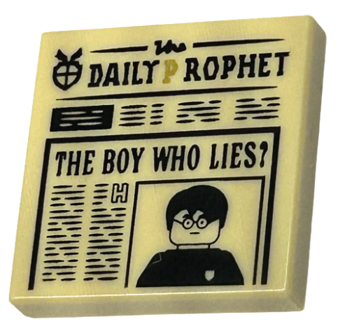 Tile 2 x 2 with Newspaper 'The DAILY PROPHET' and 'THE BOY WHO LIES?' Pattern