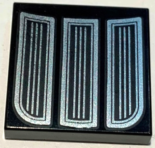 Tile 2 x 2 with 3 Silver Grills Pattern