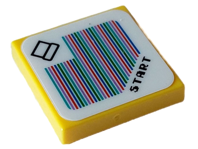 Tile 2 x 2 with Super Mario Scanner Code Pipe and 'START' Pattern (Sticker) - Set 71408