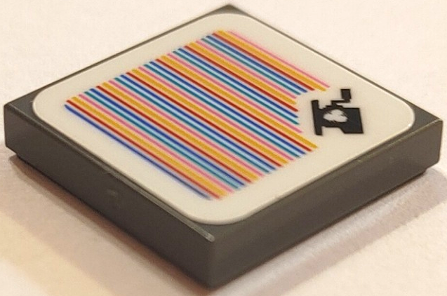 Tile 2 x 2 with Super Mario Scanner Code Treat Carousel Pattern (Sticker) - Set 71406