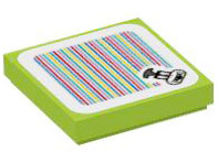 Tile 2 x 2 with Super Mario Scanner Code Iggy Pattern (Sticker) - Set 71412