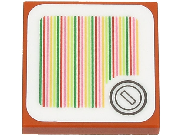 Tile 2 x 2 with Super Mario Scanner Code Coin Pattern (Sticker) - Sets 71407 / 71412 / 71419 / 71423 / 71435