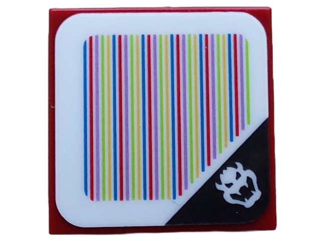 Tile 2 x 2 with Super Mario Scanner Code Mighty Bowser Pattern (Sticker) - Set 71411