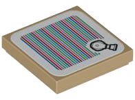 Tile 2 x 2 with Super Mario Scanner Code Hot Air Balloon Pattern (Sticker) - Set 71419